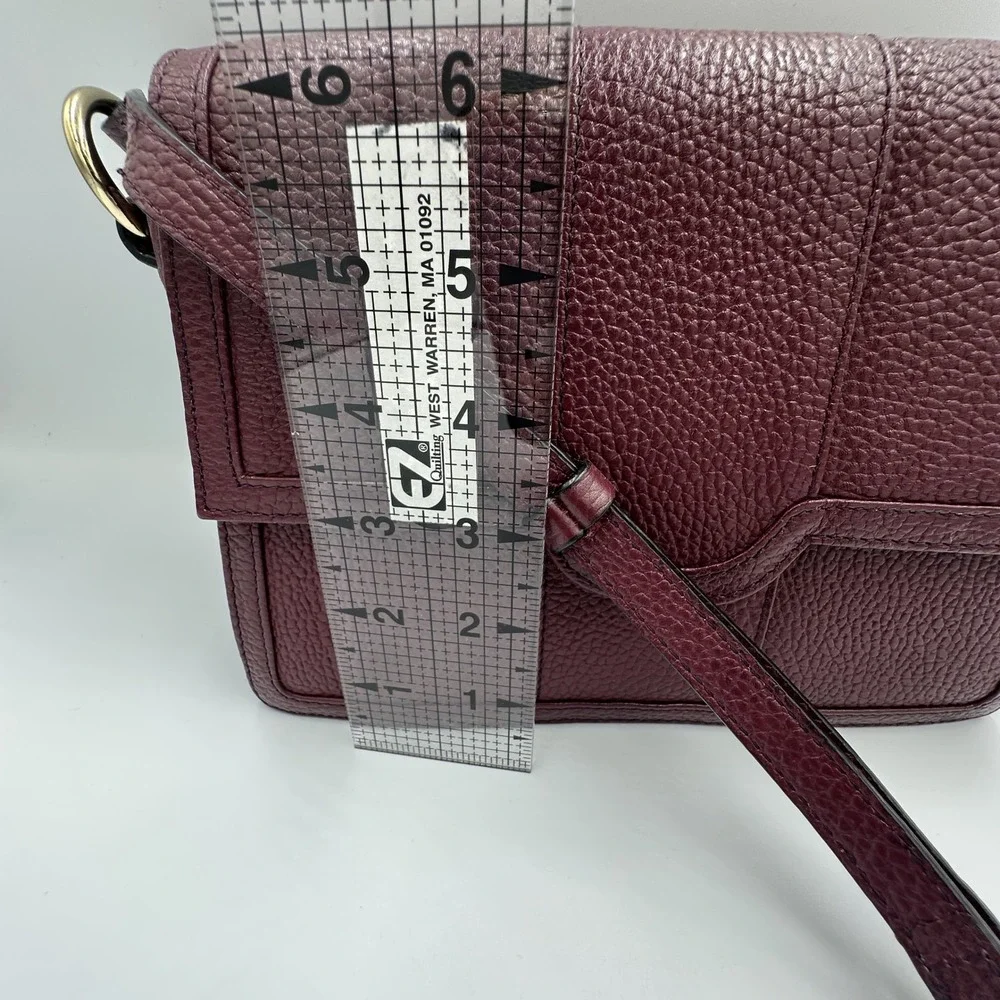 Corder London Emmeline Pebbled Leather Crossbody Bag Dark Cherry Preppy Festival